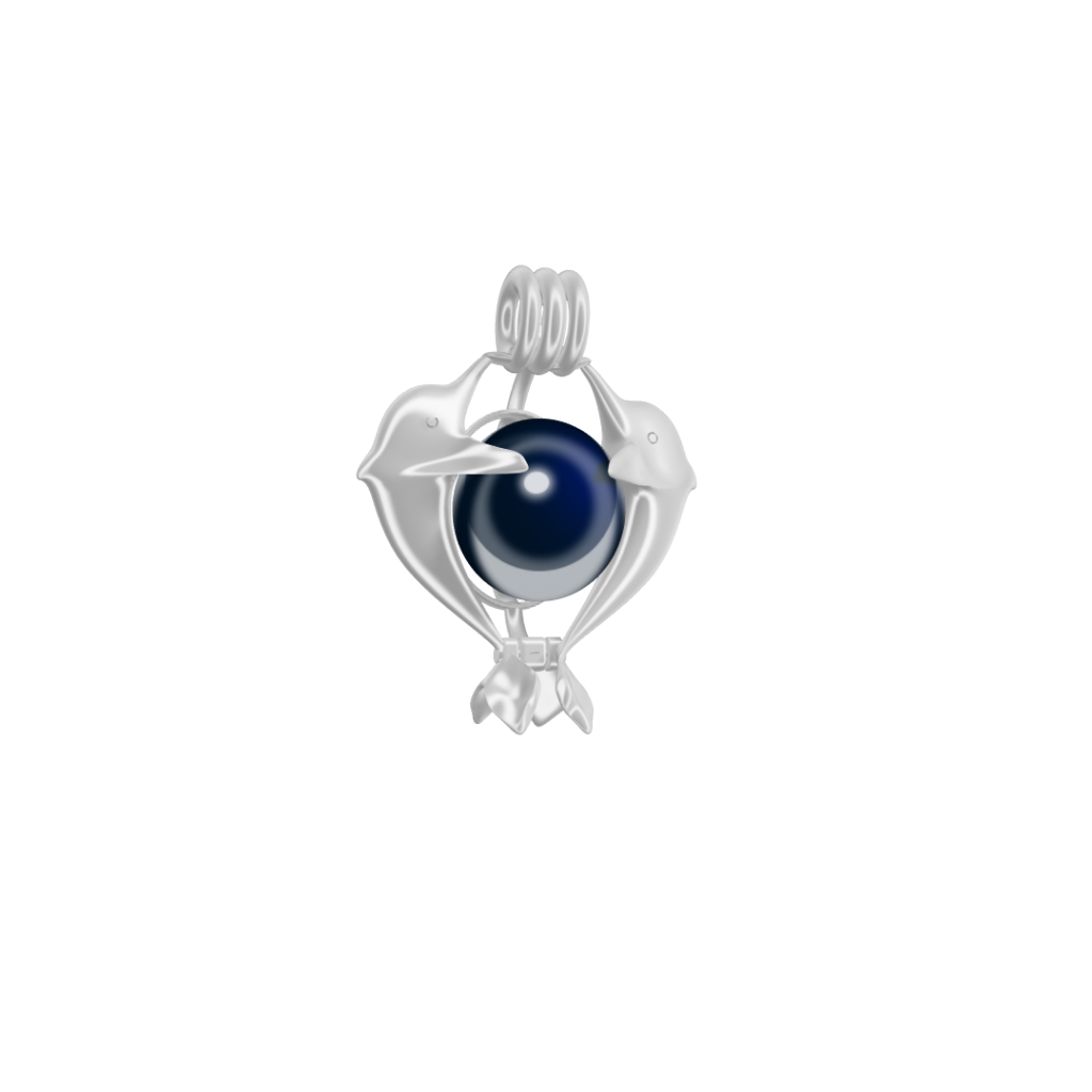 Double Dolphin Cage Pendant