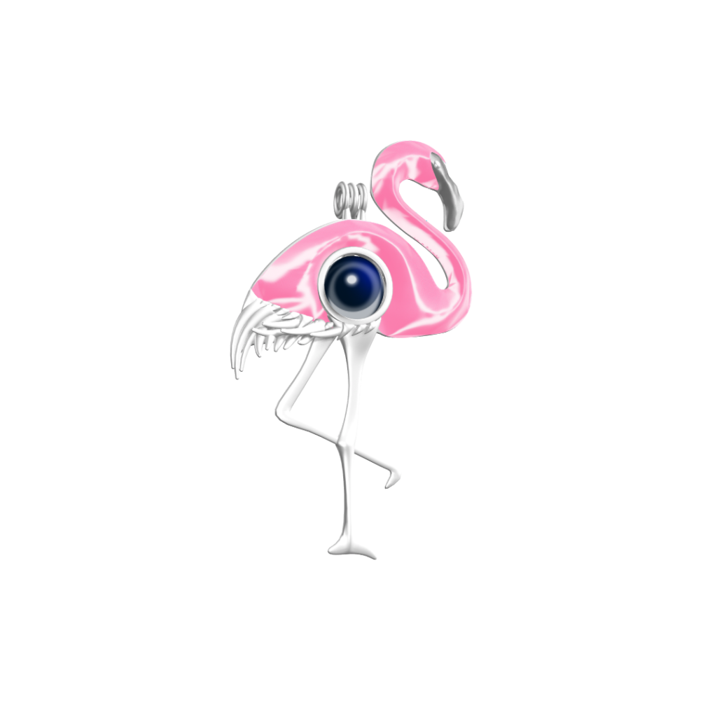 Pink Flamingo Cage Pendant